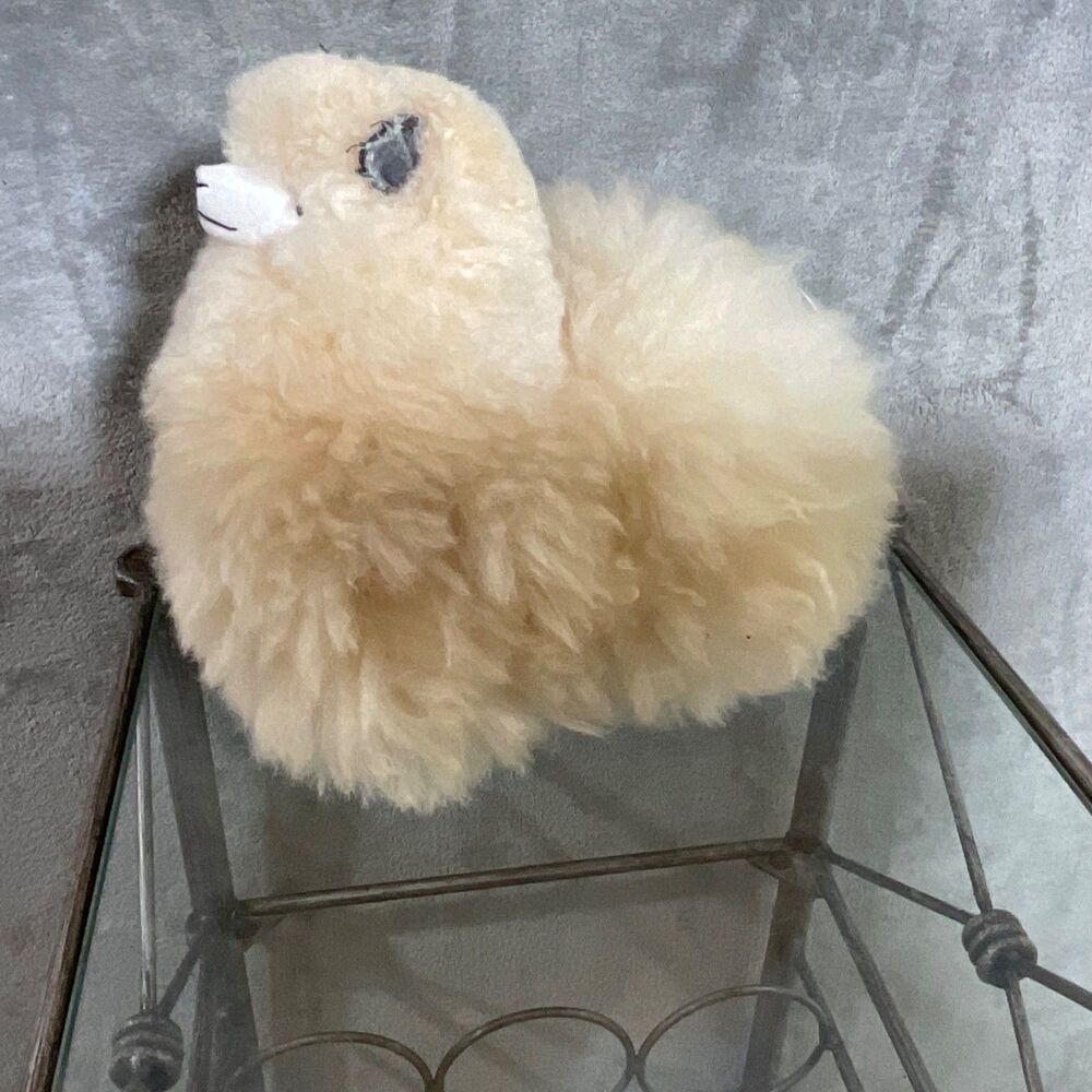 Llama Stuffed Animal - Handmade with Genuine Alpaca Fur - Brown  Very Soft 8”